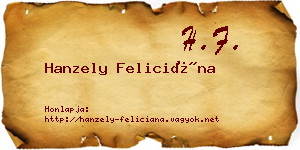 Hanzely Feliciána névjegykártya